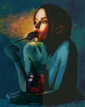 Gyémánt hímzőkészlet - Kellemes álmok, 40x50cm
