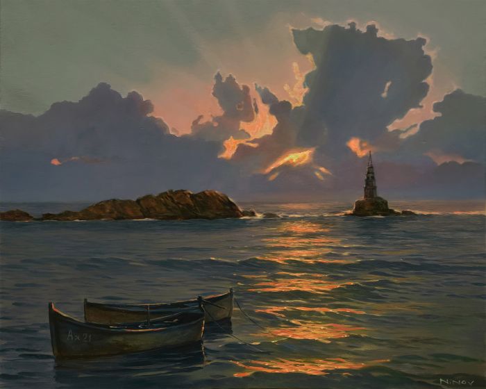 Festmény számokra - Napkelte Ahtopolban, 40x50cm