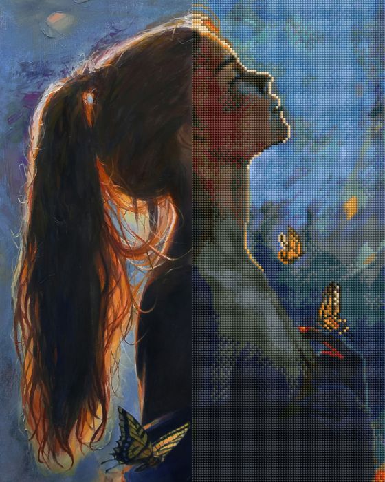 Gyémánt hímzőkészlet - Pillangóvágy, 40x50cm