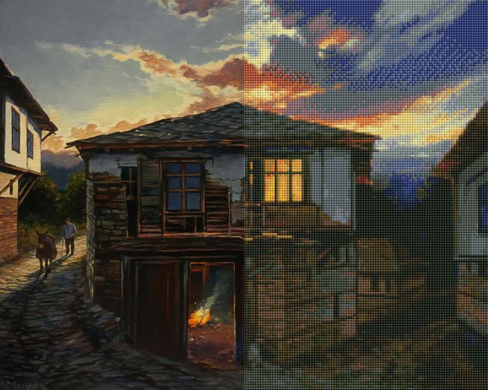 Gyémánt hímzőkészlet - Naplemente ösvényén, 40x50cm