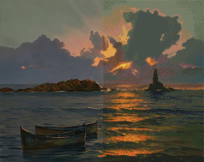 Gyémánt hímzőkészlet - Napkelte Ahtopolban, 40x50cm