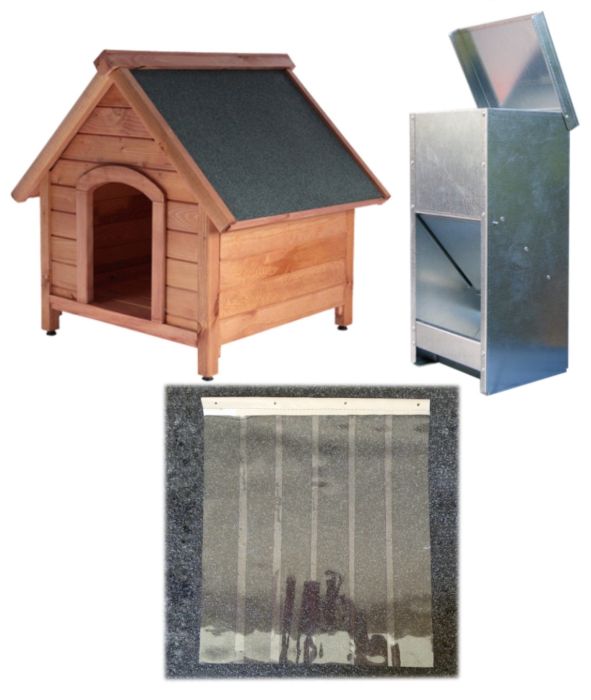 Barna XL kutyaketrec + XL ajtó + L / XL etető