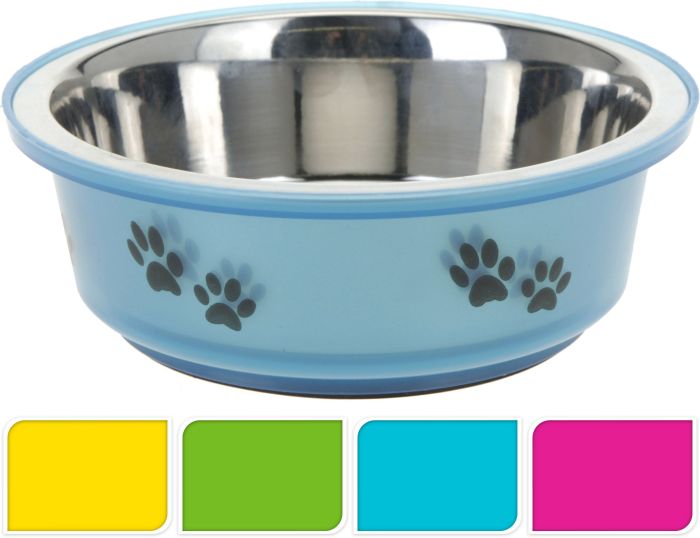 Kutyatál INOX 14 cm színes, mintás
