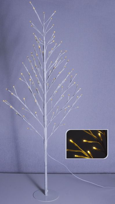 Világító fa LED dekoráció fehér 120 cm