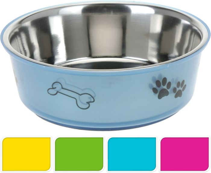 Kutyatál INOX 24 cm színes, mintás
