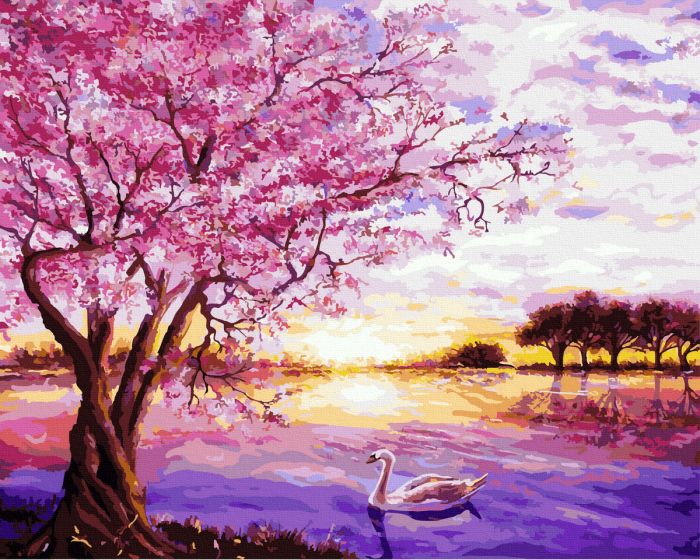 Festmény számokra - Hattyúk tavasza, 40x50cm