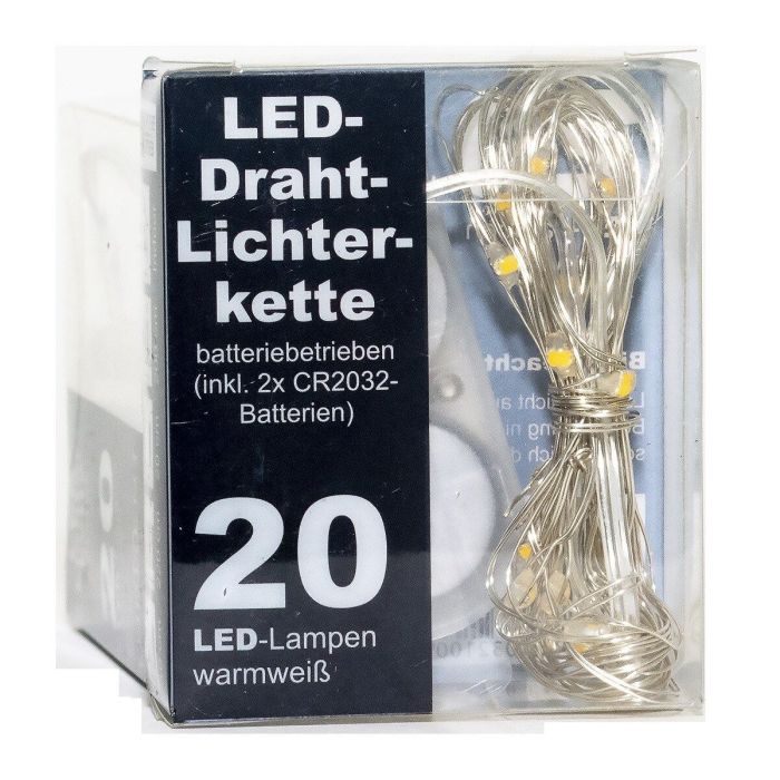 Karácsonyi fényhuzal 20 LED-es lámpával elemekkel - 220 cm