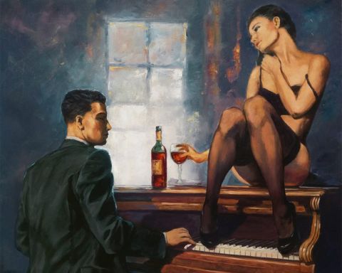 Festmény számokra - Árnyékra várva, 40x50cm