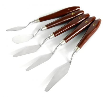Spatula készlet fa nyéllel 5 db-os